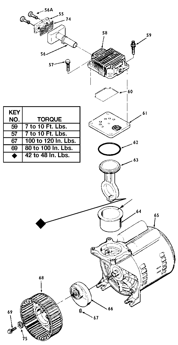 PUMP Diagram and Parts List for F2520 Type 0 DeVilbiss Compressor