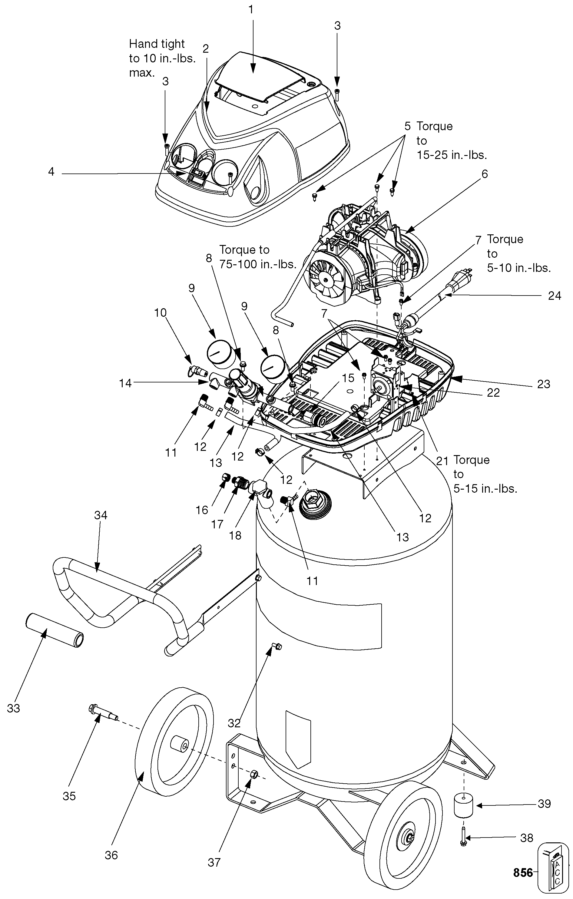 Page A Diagram and Parts List for Y6020-WK 0 DeVilbiss Compressor