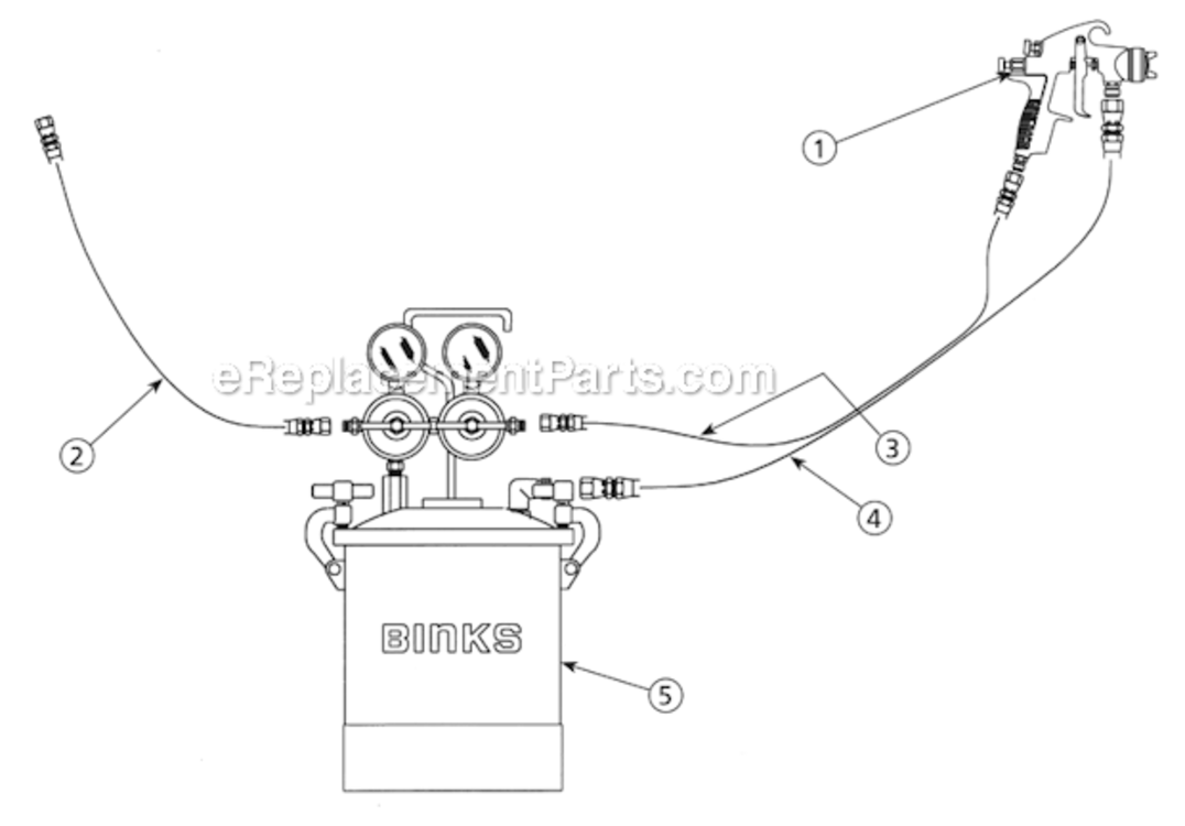 Page A Diagram and Parts List for 98-3146  DeVilbiss Paint Sprayer