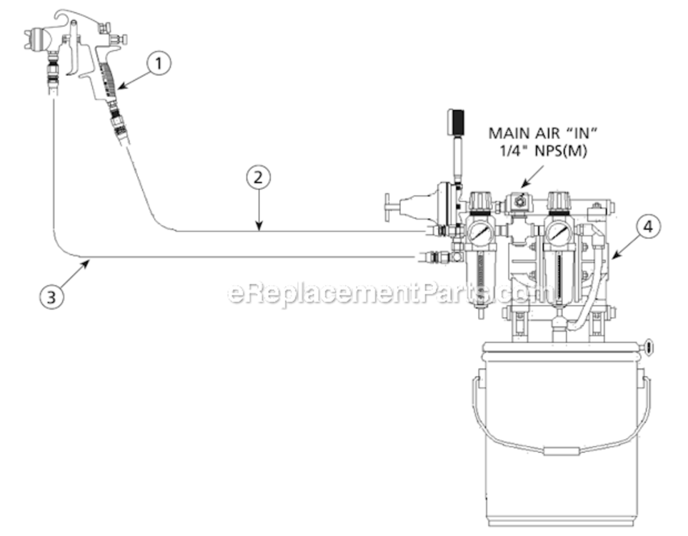 Page A Diagram and Parts List for 98-3150  DeVilbiss Paint Sprayer