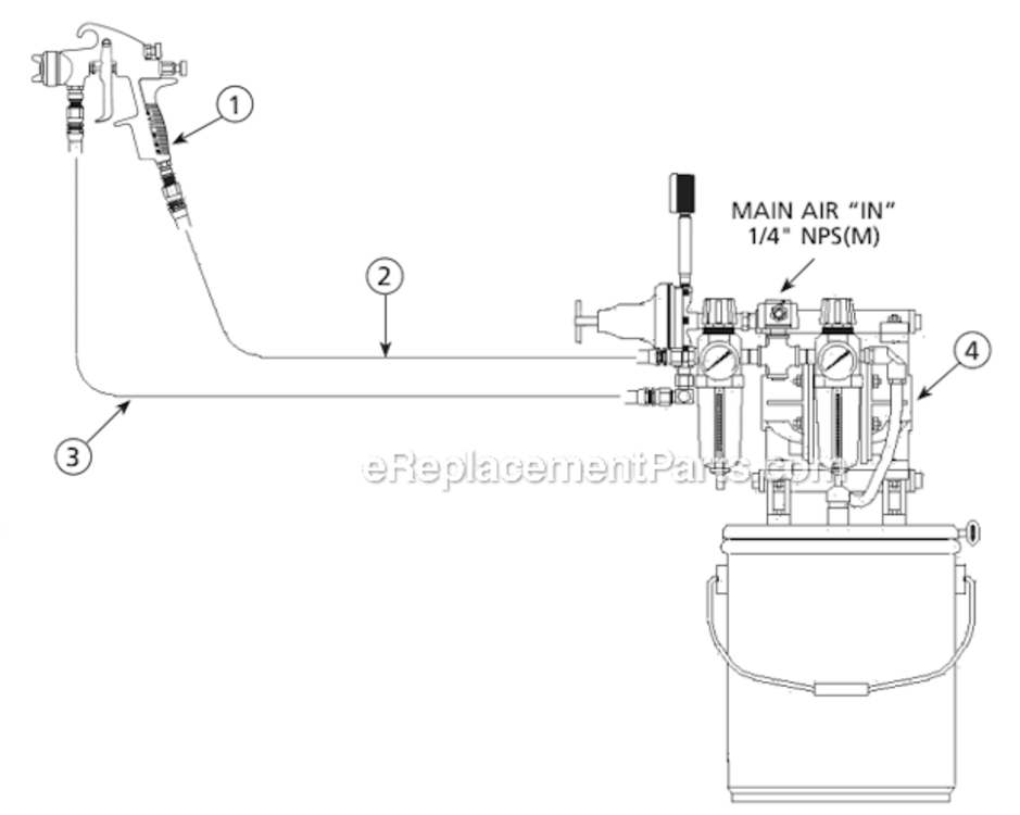 Page A Diagram and Parts List for 98-3151  DeVilbiss Paint Sprayer