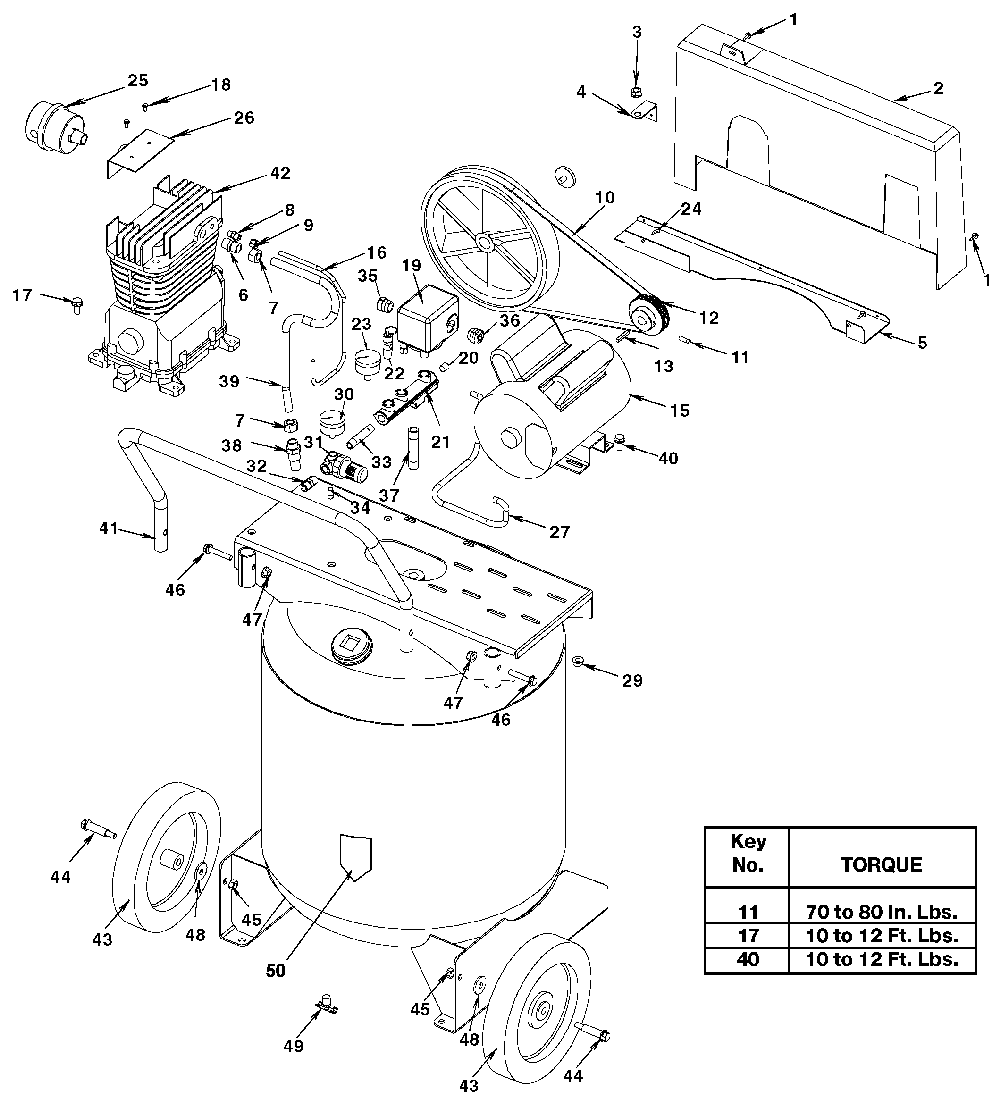 Exploded Diagram B Diagram and Parts List for ACBL530VP Type 2 DeVilbiss Compressor