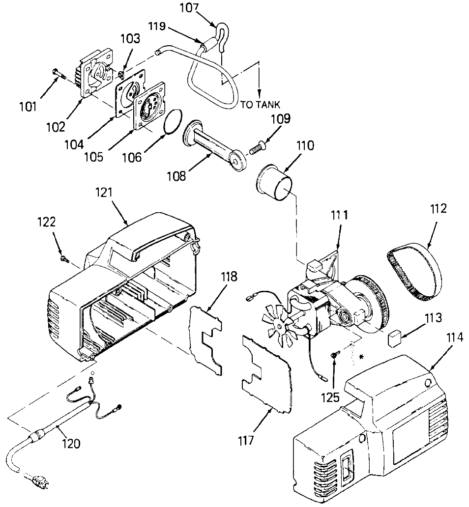 PUMP Diagram and Parts List for FAC28 Type 0 DeVilbiss Compressor