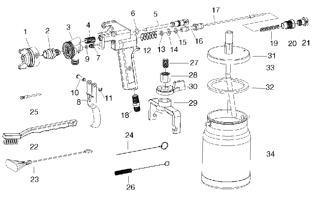 Exploded Diagram A Diagram and Parts List for ES3 Type 0 DeVilbiss Compressor