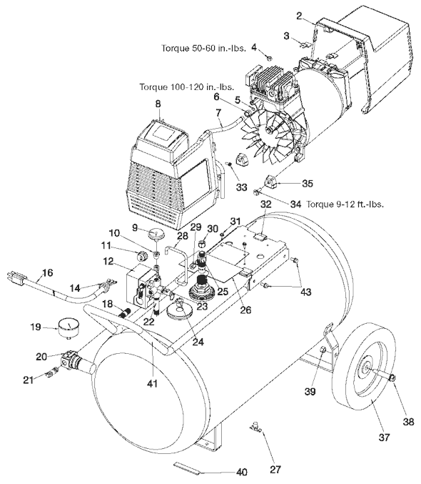 Page A Diagram and Parts List for ACBF630 Type 0 DeVilbiss Compressor