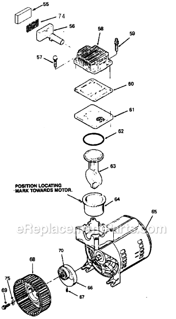 Page B Diagram and Parts List for AF2520 Type 1 DeVilbiss Compressor