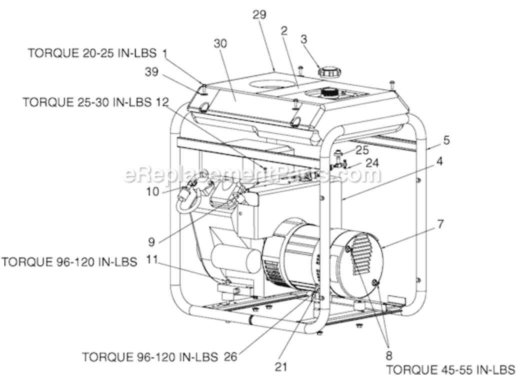 Page A Diagram and Parts List for BSV800 Type 0 DeVilbiss Generator