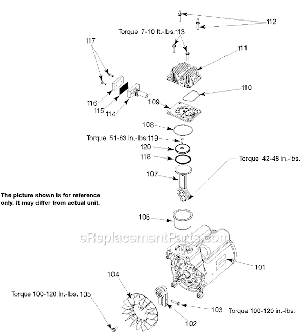 Page B Diagram and Parts List for C5100 Type 0 DeVilbiss Compressor