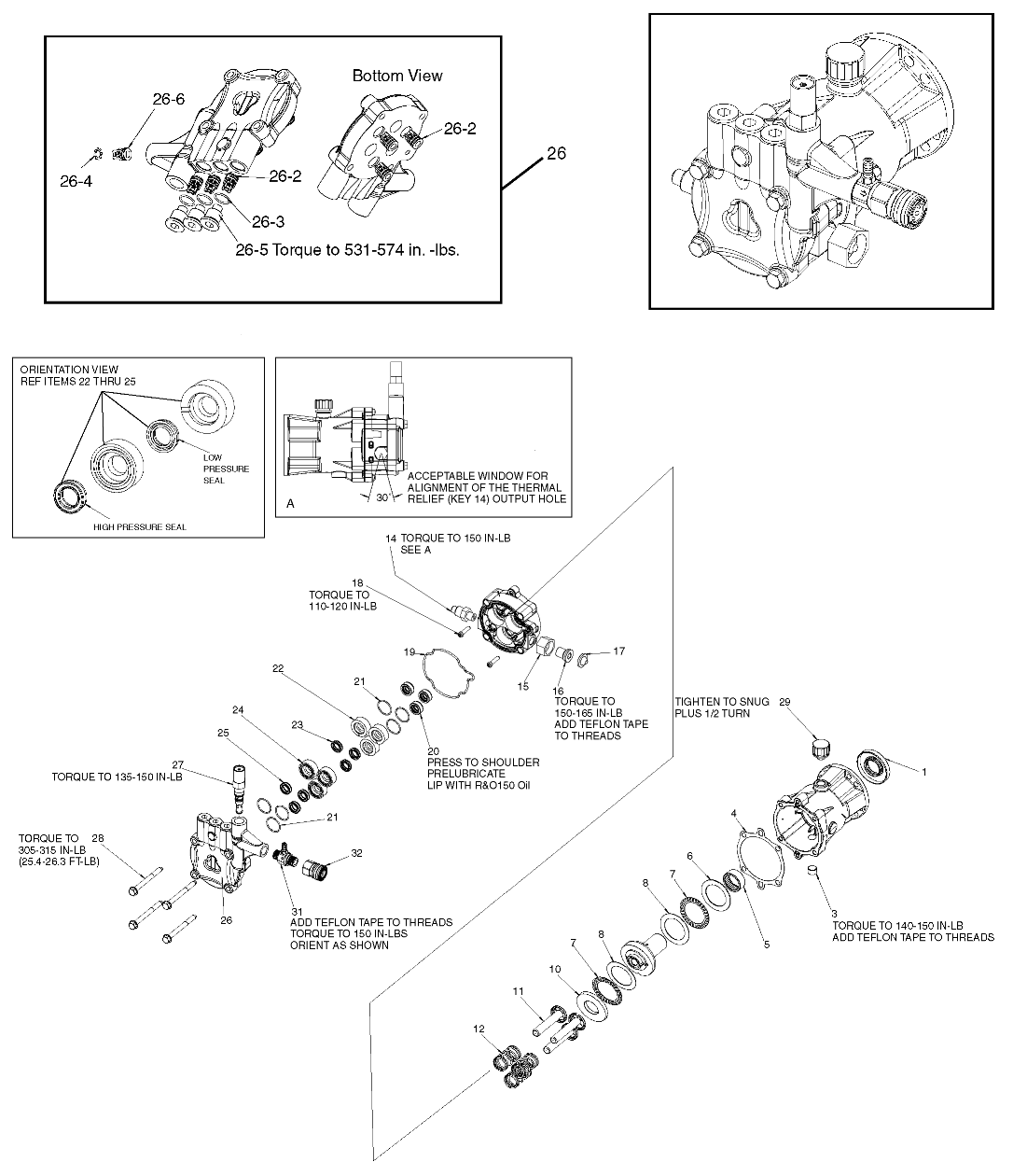 PUMP Diagram and Parts List for EXPH2225-HD Type 2 DeVilbiss Pressure Washer