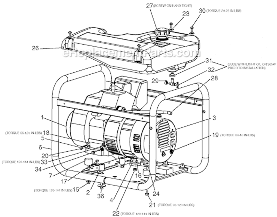 Page A Diagram and Parts List for CDGT3010 Type 3 DeVilbiss Generator