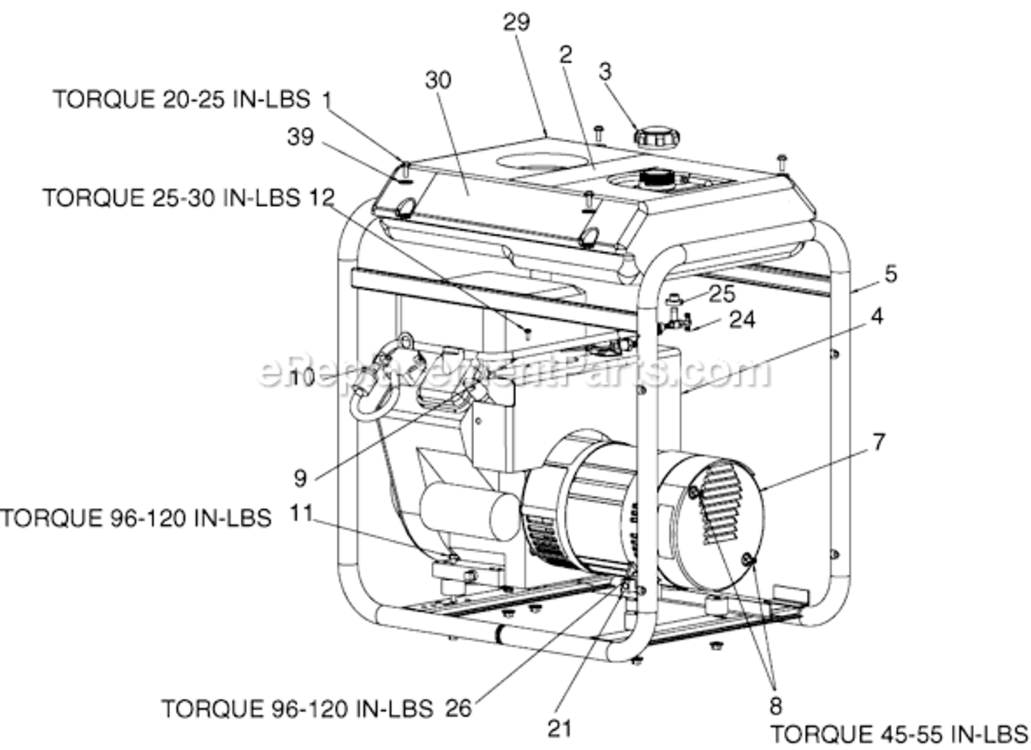 Page B Diagram and Parts List for BSV800 Type 1 DeVilbiss Generator