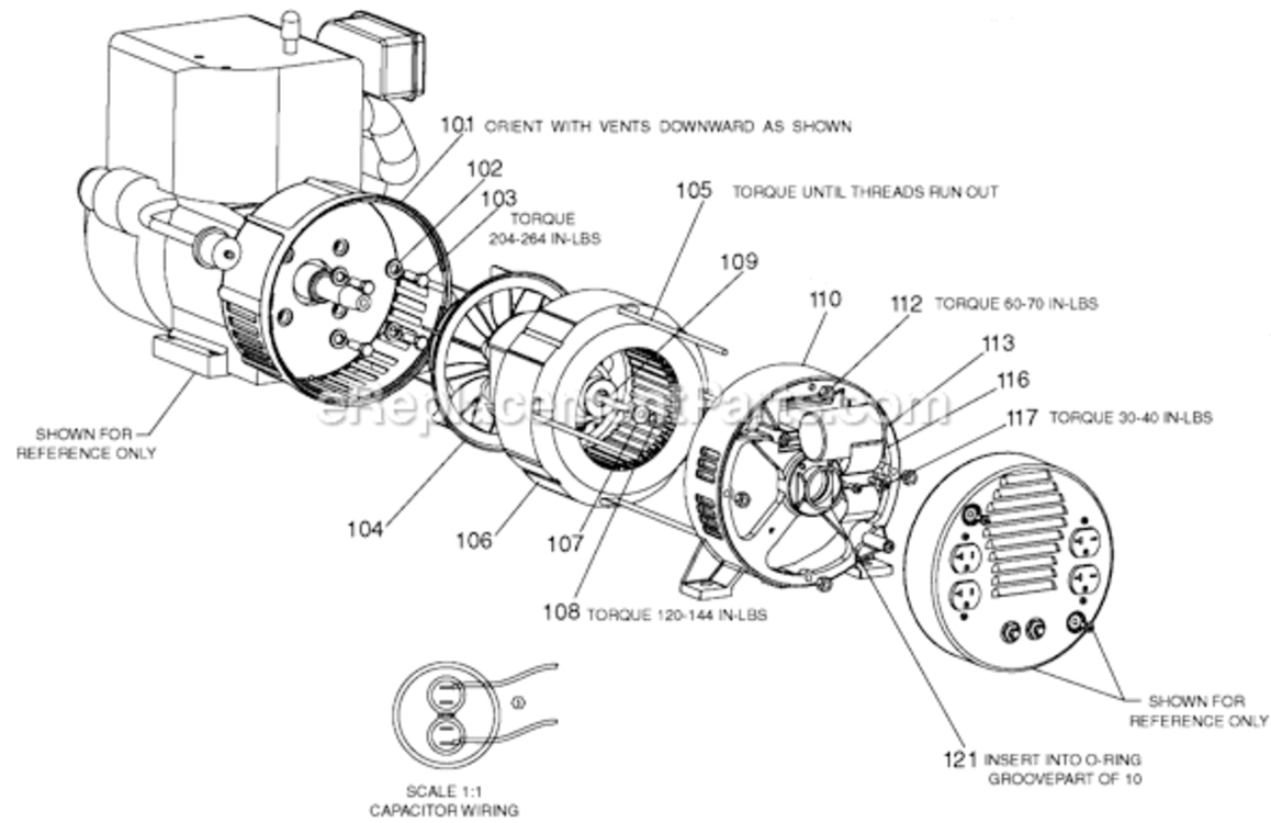 Page D Diagram and Parts List for BSV800 Type 1 DeVilbiss Generator