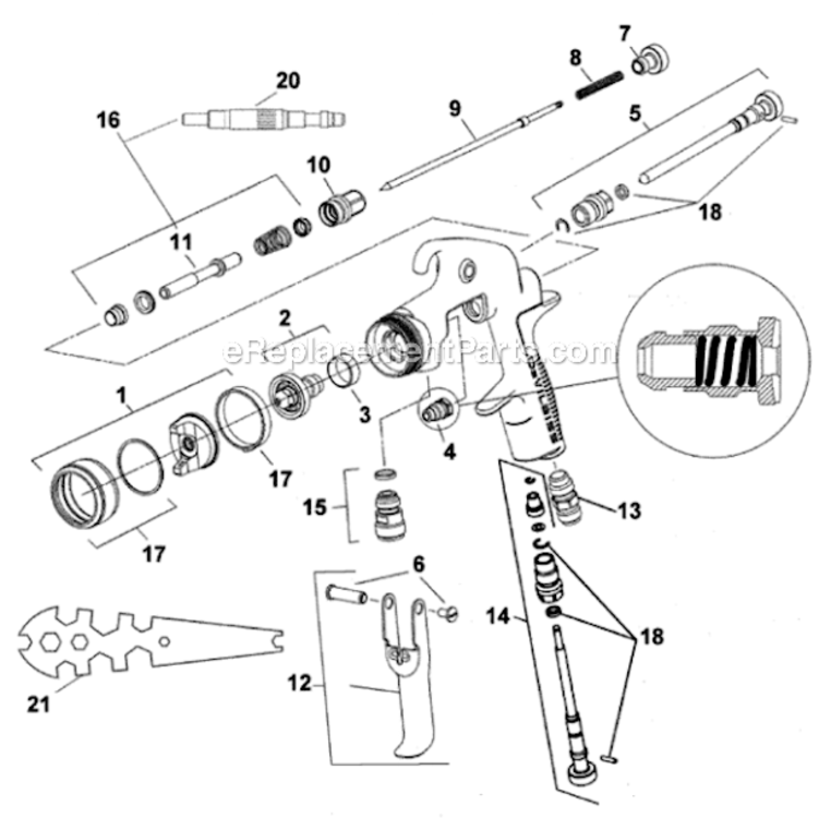 Page A Diagram and Parts List for CVI-501-510-10  DeVilbiss Paint Sprayer