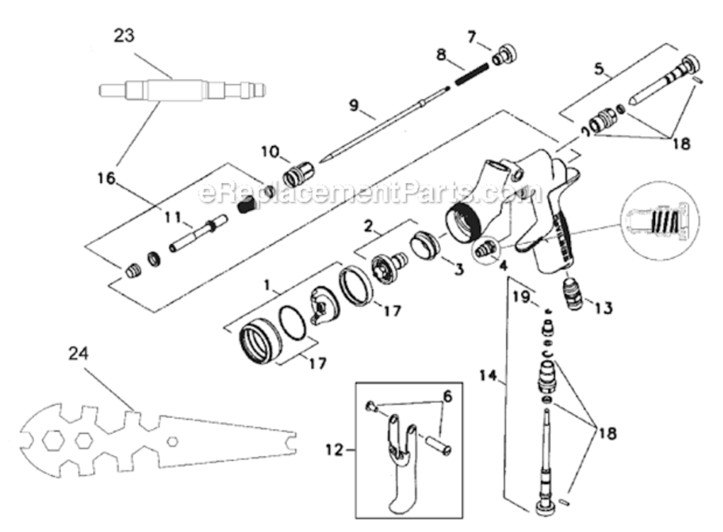 Page A Diagram and Parts List for CVI-620GW  DeVilbiss Paint Sprayer