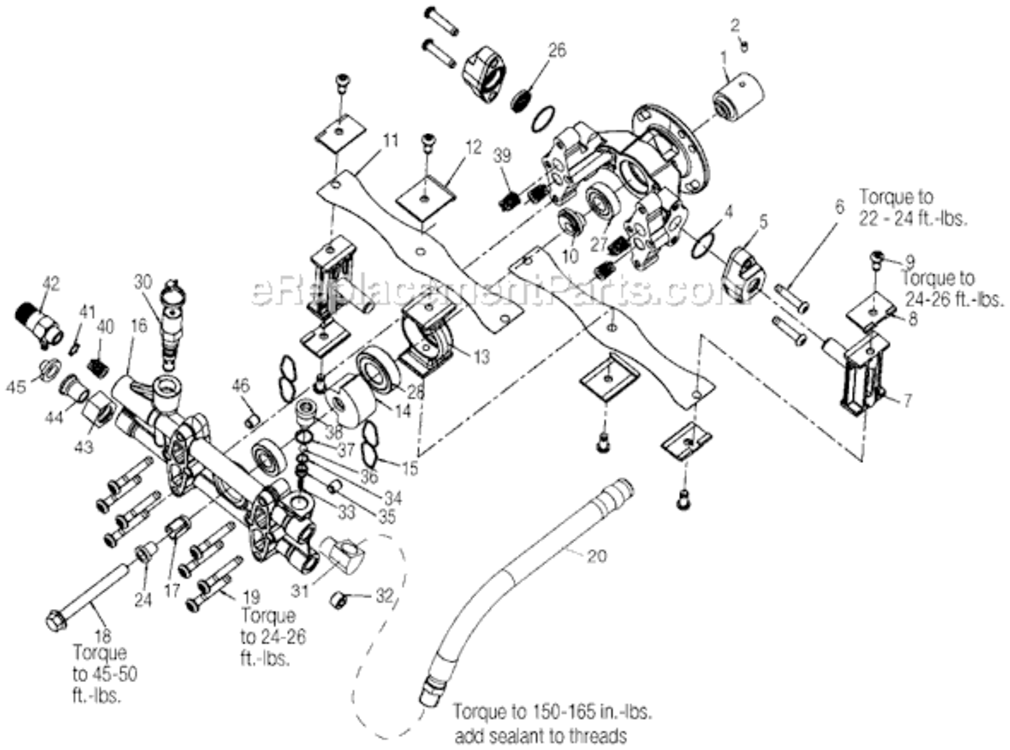 Page A Diagram and Parts List for D2300B Type 1 DeVilbiss Pressure Washer