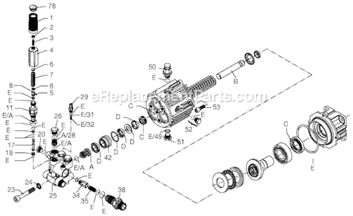 Page A Diagram and Parts List for D2700K Type 0 DeVilbiss Pressure Washer