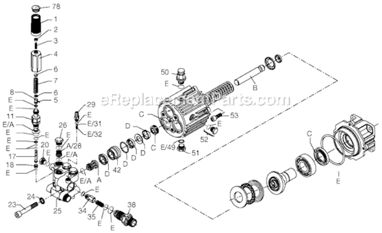 Page A Diagram and Parts List for D2750H Type 0 DeVilbiss Pressure Washer