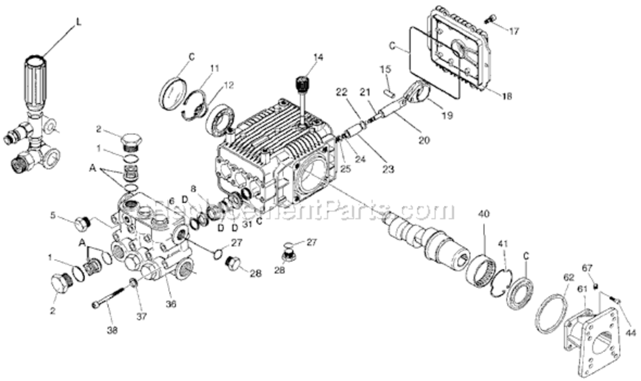 Page A Diagram and Parts List for D3200H Type 0 DeVilbiss Pressure Washer