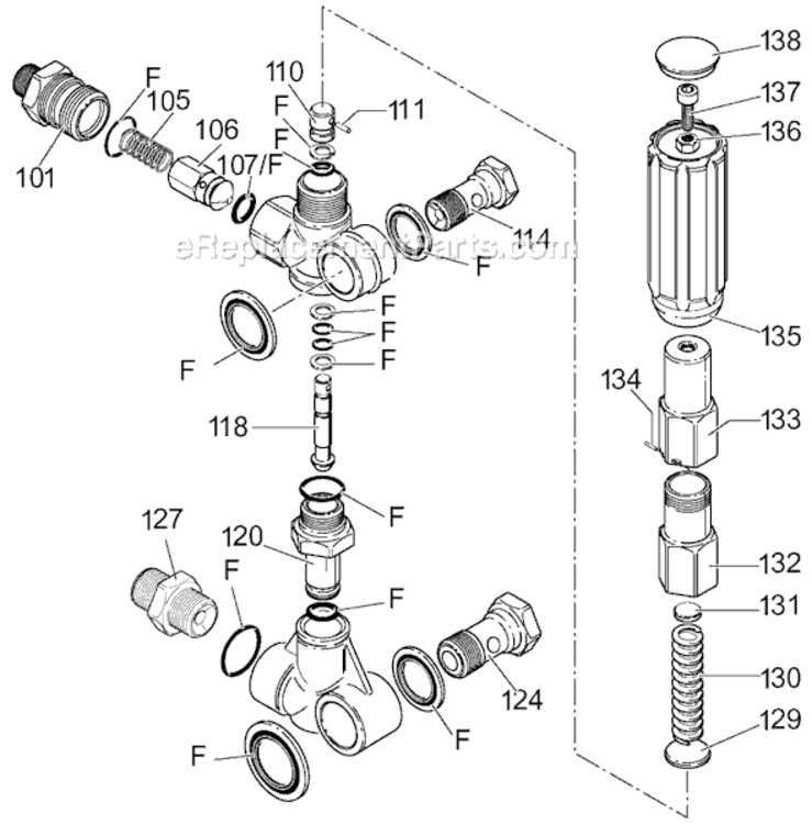 Page B Diagram and Parts List for D3500K Type 0 DeVilbiss Pressure Washer