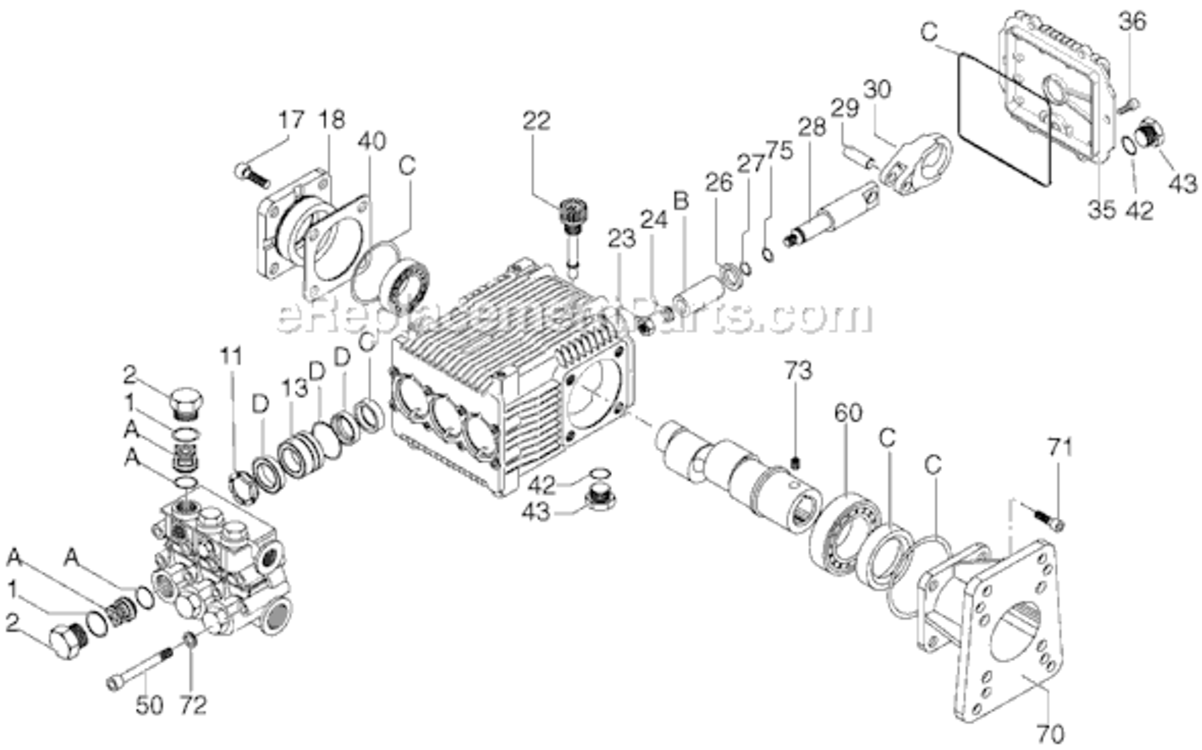 Page C Diagram and Parts List for D3500K Type 0 DeVilbiss Pressure Washer