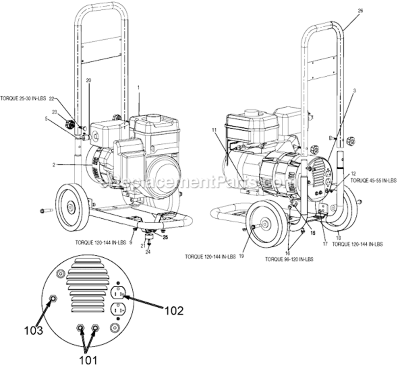Page A Diagram and Parts List for DBSI325A Type 1 DeVilbiss Generator