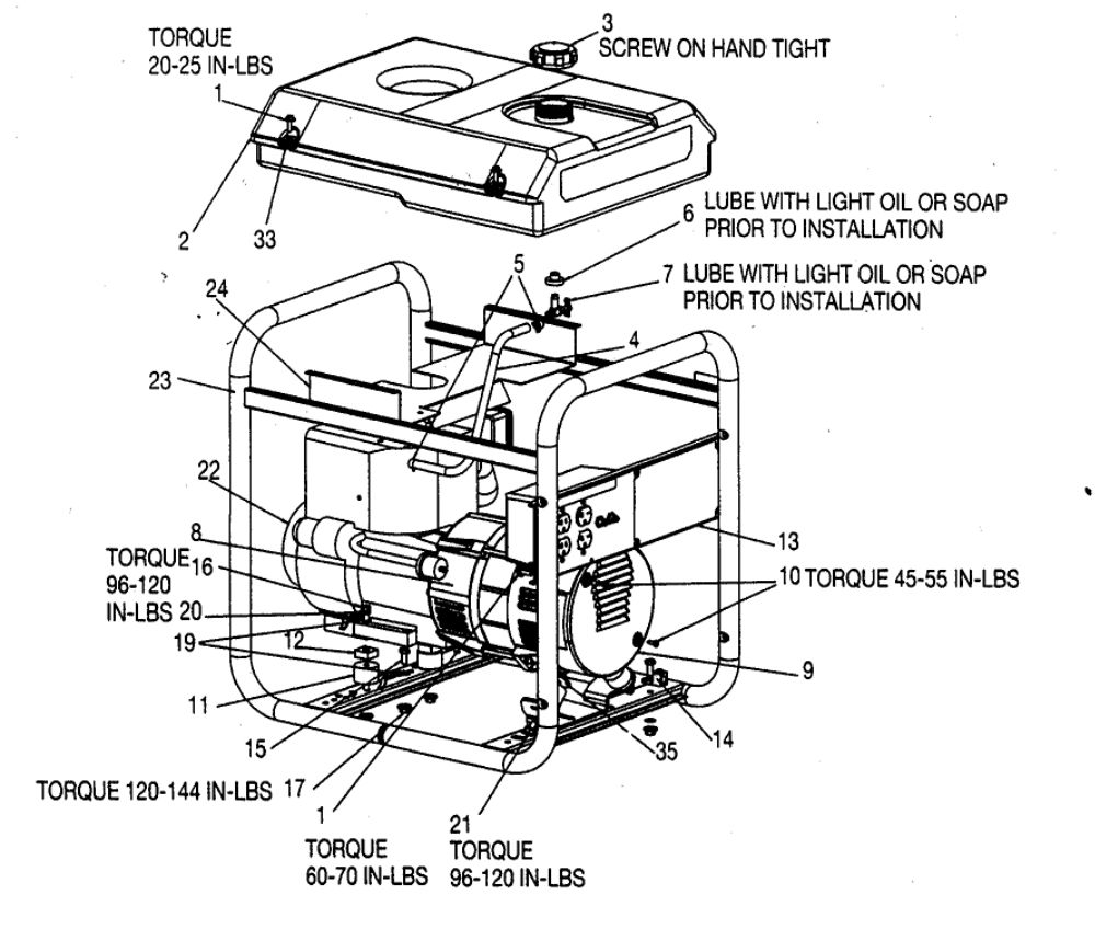 Generator Diagram and Parts List for GT5250-WK-2  DeVilbiss Generator