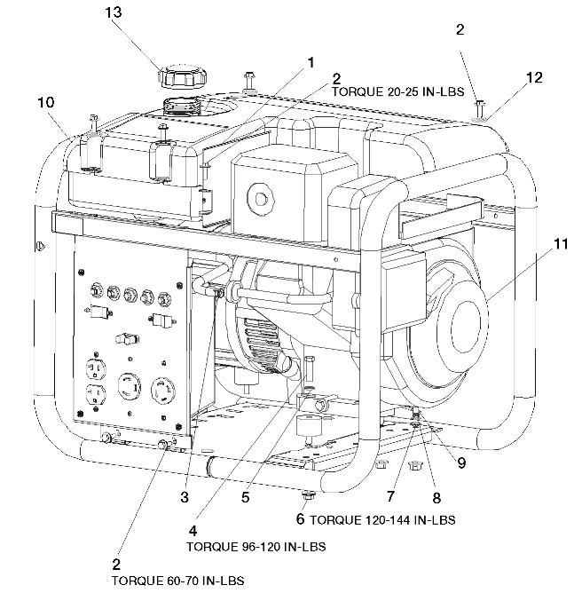 Default Diagram and Parts List for 919-67937 Type 0 DeVilbiss Generator