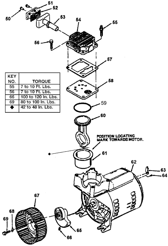 Page B Diagram and Parts List for DF430 Type 0 DeVilbiss Compressor