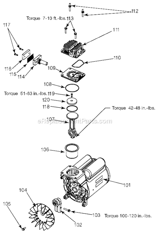 Page B Diagram and Parts List for DF5030 Type 1 DeVilbiss Compressor