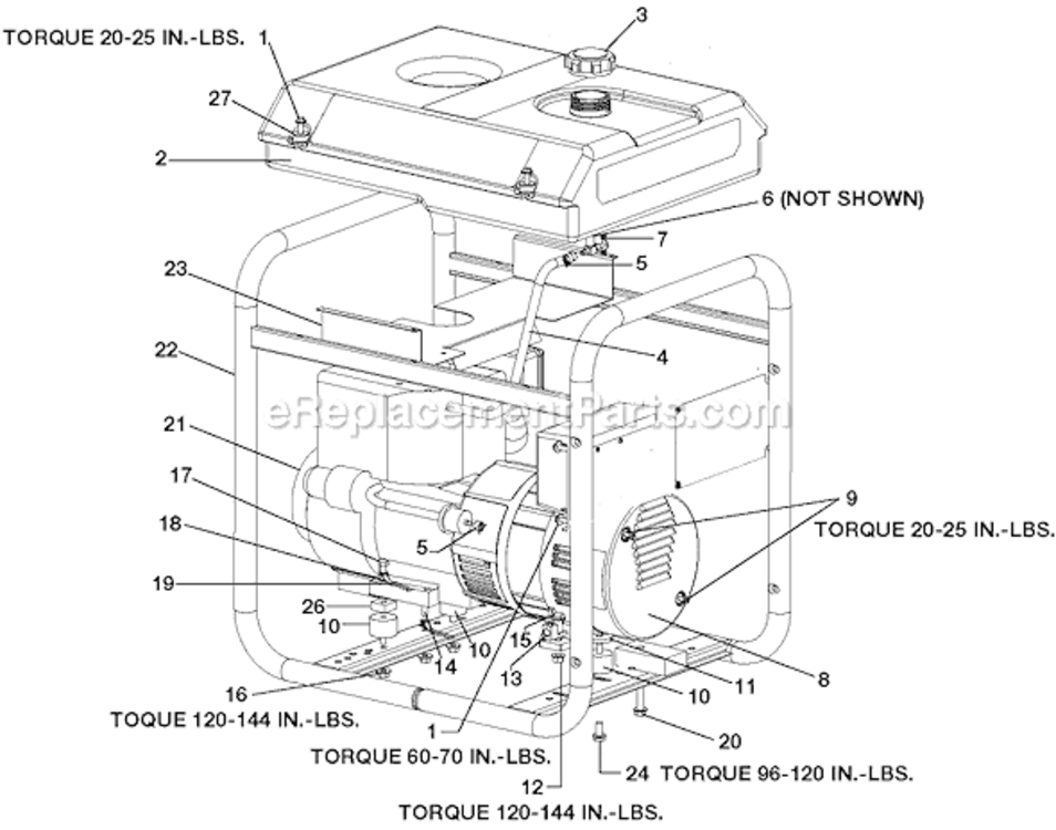 Page A Diagram and Parts List for DGT5010-WK Type 1 DeVilbiss Generator