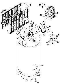 Exploded Diagram B Diagram and Parts List for RALK6580V2 Type 0 DeVilbiss Compressor