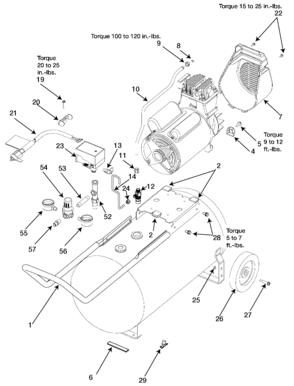 Default Diagram and Parts List for EXFBC6025 Type 0 DeVilbiss Compressor