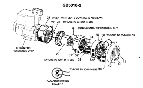 Engine Diagram and Parts List for GB5010-2  DeVilbiss Generator