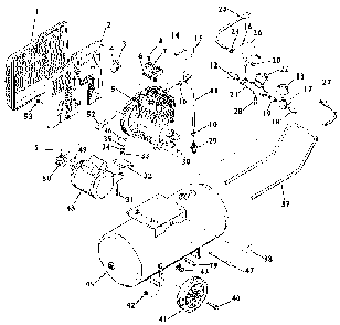 Exploded Diagram B Diagram and Parts List for L2512 Type 1 DeVilbiss Compressor