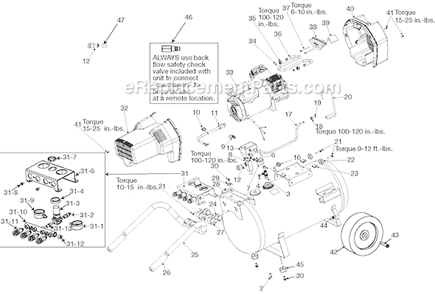 Part Location Diagram of D21190 Porter Cable Bushing Nylon Handle