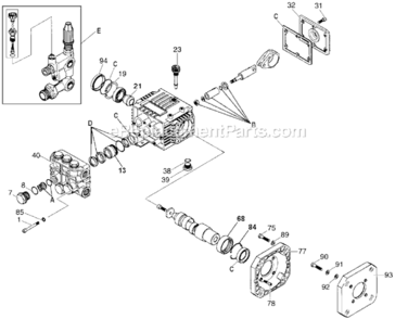 Page B Diagram and Parts List for 2203CWT Type 0 DeVilbiss Pressure Washer