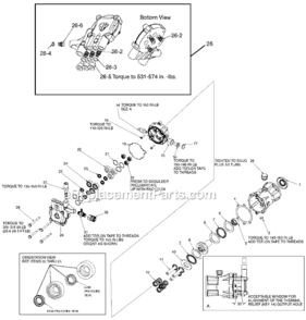 Part Location Diagram of D29105 Porter Cable Pump Assembly