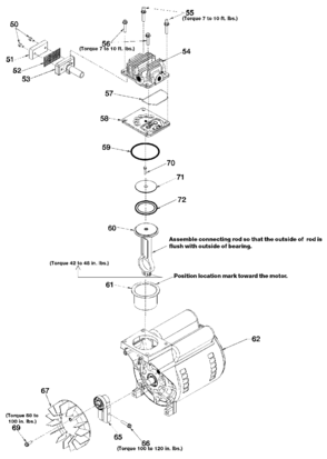 PUMP Diagram and Parts List for RAF5030V Type 0 DeVilbiss Compressor