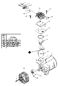 Exploded Diagram B Diagram and Parts List for F212 Type 1 DeVilbiss Compressor
