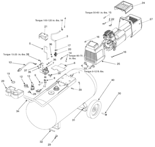 Default Diagram and Parts List for EXFC5520 Type 0 DeVilbiss Compressor