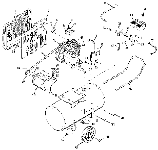 Exploded Diagram B Diagram and Parts List for L6530 Type 1 DeVilbiss Compressor