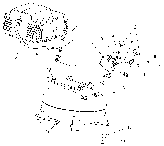 Exploded Diagram A Diagram and Parts List for PFA2X4-WK Type 3 DeVilbiss Compressor
