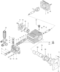 Page A Diagram and Parts List for 3254CWH Type 2 DeVilbiss Pressure Washer