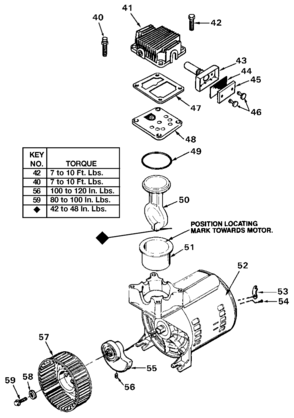 PUMP Diagram and Parts List for IRC250E20AD Type 1 DeVilbiss Compressor
