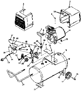 Exploded Diagram A Diagram and Parts List for F758 Type 1 DeVilbiss Compressor