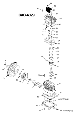 CAC-4029 Diagram and Parts List for AFL560V Type 1 DeVilbiss Compressor