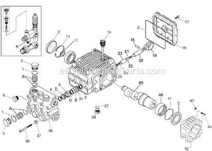 Page A Diagram and Parts List for 37803 Type 0 DeVilbiss Pressure Washer