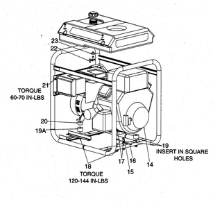 Back Cabinet Diagram and Parts List for GBVE8000  DeVilbiss Generator