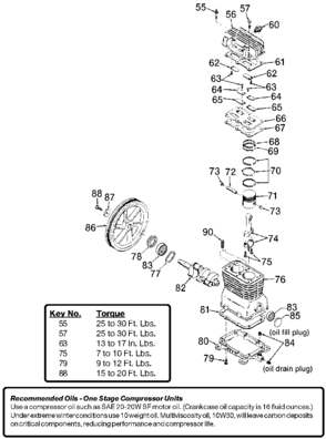 PUMP Diagram and Parts List for IRLC6560V Type 1 DeVilbiss Compressor