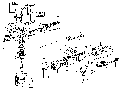 Exploded Diagram A Diagram and Parts List for LW1509 Type 1 DeVilbiss Grinder